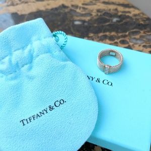 Tiffany & Co. Somerset Mesh Ring w Diamonds (sz 5)